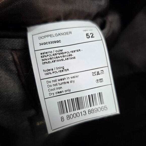 Doppelganger 42R Brown Blazer Sport Coat Jacket 2-Button Solid T879 - Picture 10 of 11